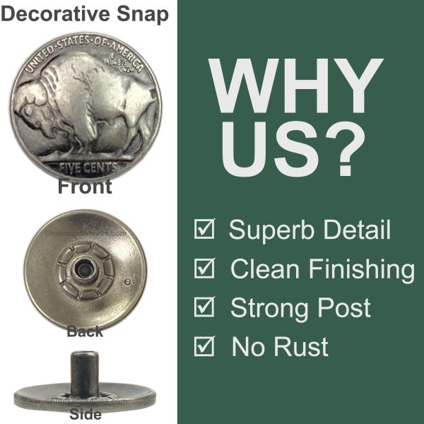 Buffalo Nickel Decorative Snap - Image 2