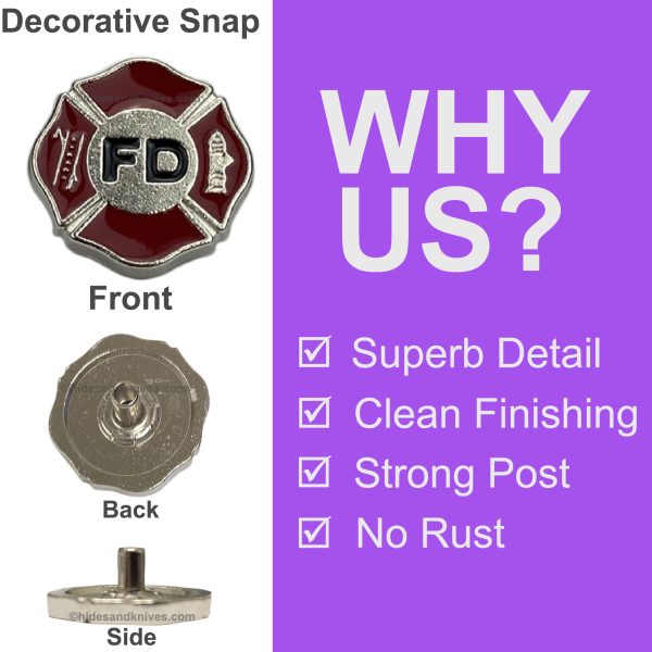 Fire Department Decorative Snap in Epoxy Color - Image 3