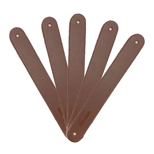 Leather Drawer Pulls in Plain Brown