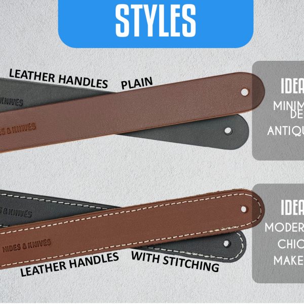 Leather Drawer Pulls in Plain Chocolate Brown - Image 2