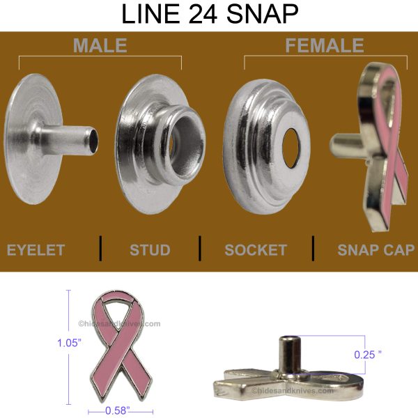 Pink Bow Ribbon Decorative Snap in Epoxy - Image 2