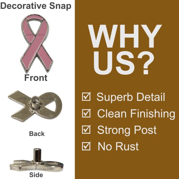 Pink Bow Ribbon Decorative Snap in Epoxy - Image 3