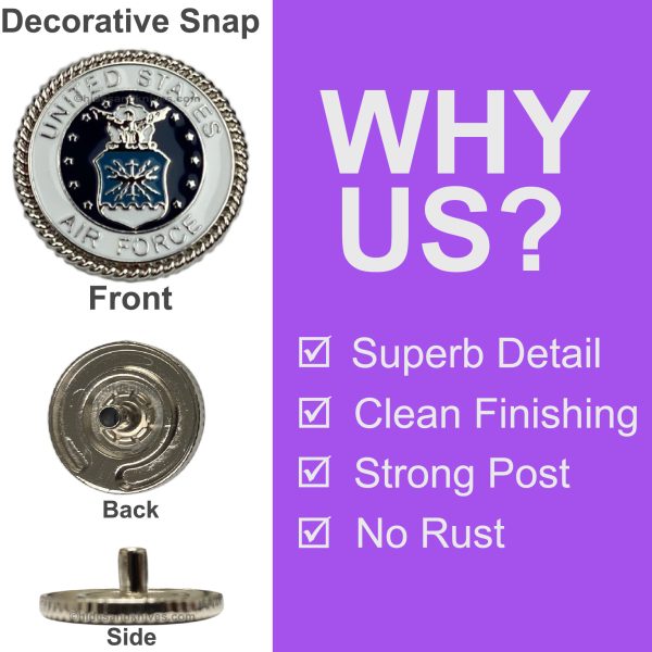 U.S. Air Force Decorative Snap in Epoxy - Image 3