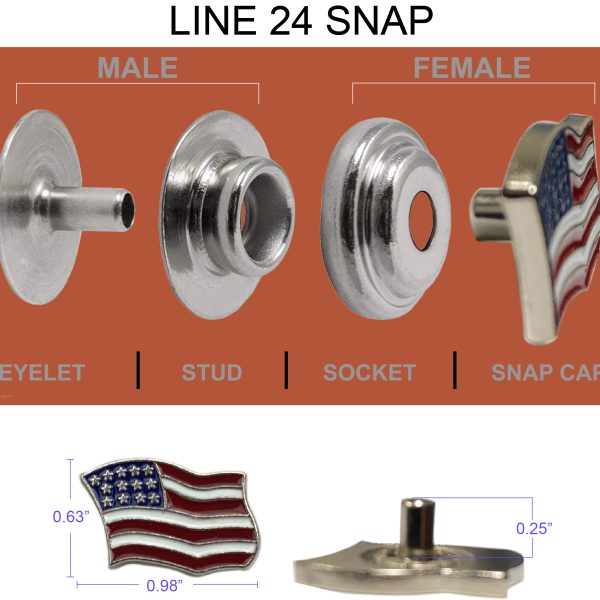 U.S. Flag Decorative Snap in Epoxy - Image 2