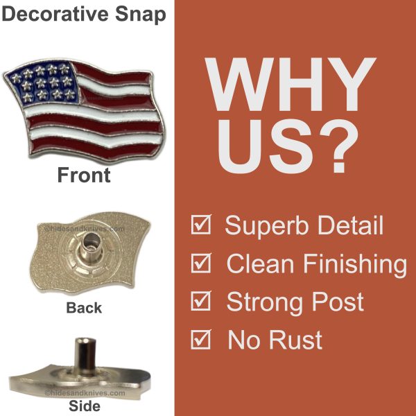 U.S. Flag Decorative Snap in Epoxy - Image 3