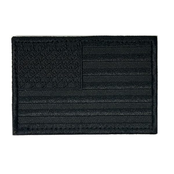 USA Flag in Black On Black - Embroidered Patch