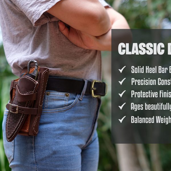 Solid Brass Belt Buckle and Keeper Combo For 1.25 inch (31.75mm) Belts - Image 6