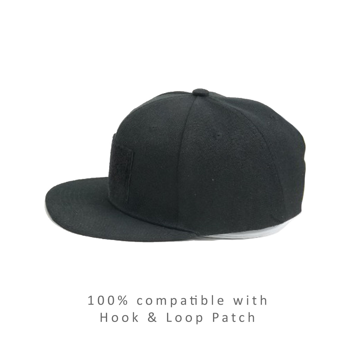 Premium Flat Bill Snapback Hat with Loop For Hook & Loop style Patches - Image 3